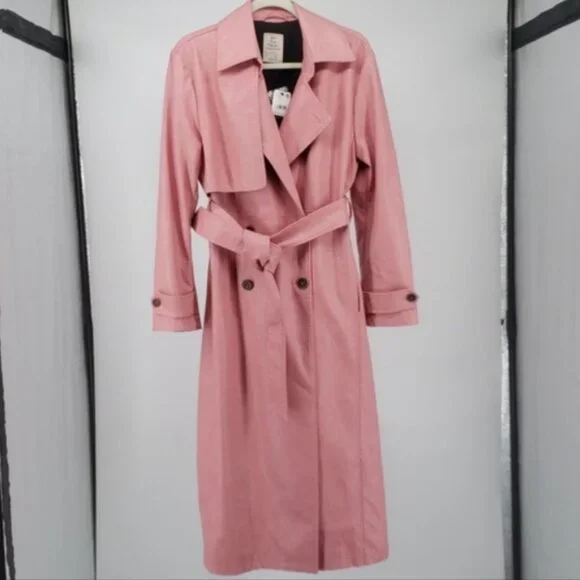 Free People Morrison Trench Long Coat Vegan Leather Front Button Closure… - Picture 4 of 8